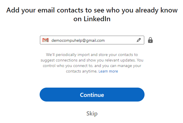 how to create LinkedIn account by compuhelp